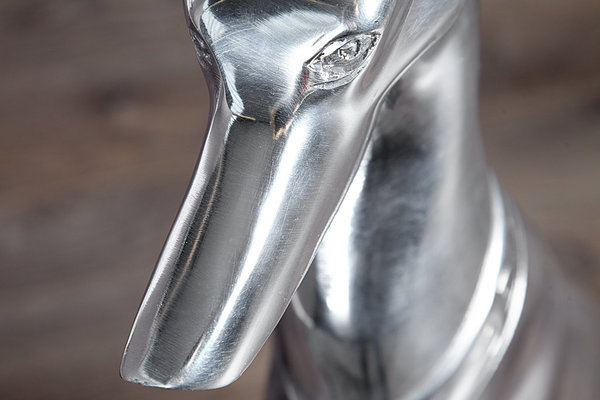 Alu Figur WINDHUND silber 70cm Hundeskulptur