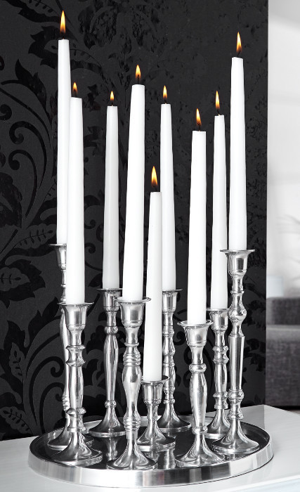 Kerzenständer Platte CHATEAU 9-flammig Aluminium