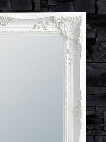 Design Wandspiegel BAROCCO weiss-silber 50x40cm