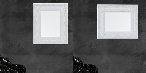 Design Wandspiegel BAROCCO weiss-silber 32x27cm