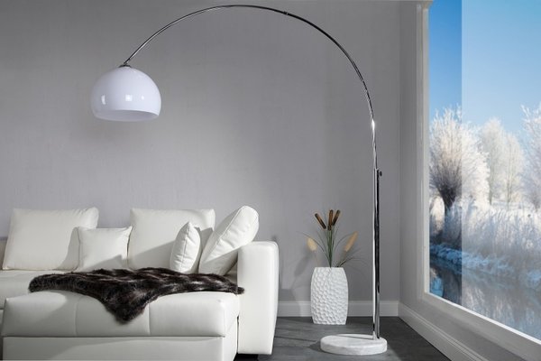 Design Bogenlampe LATE LOUNGE weiss
