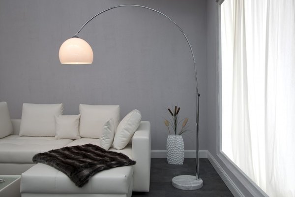 Design Bogenlampe LATE LOUNGE weiss
