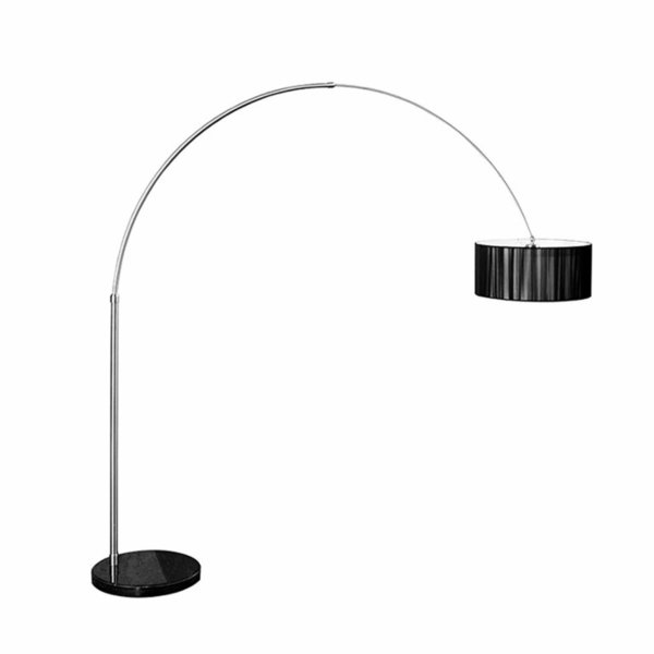 Design Bogenlampe schwarz Nylon 230cm Metall schwenkbar