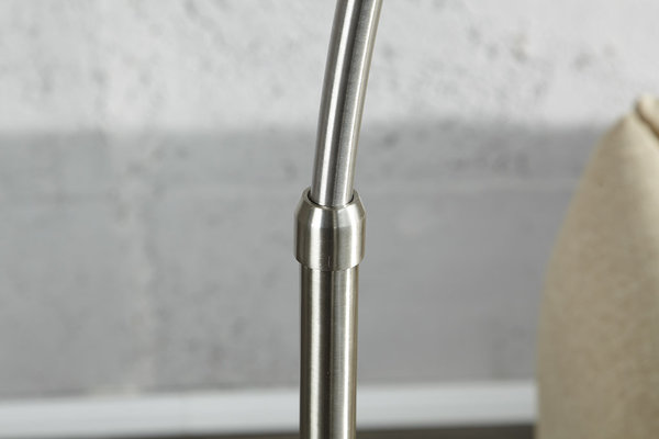 Design Bogenlampe weiß Nylon 230cm Metall schwenkbar