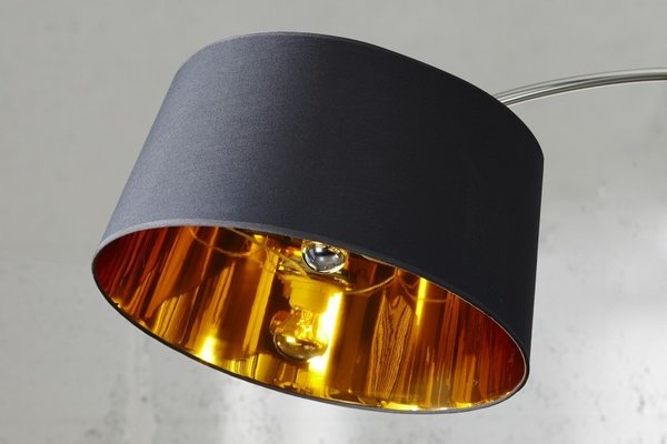 Design Bogenlampe DARK SAPPHIRE schwarz/gold