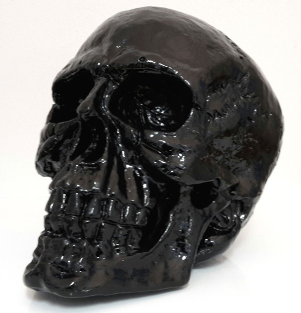 Design Totenkopf Skulptur SKULL 50cm schwarz Schädel