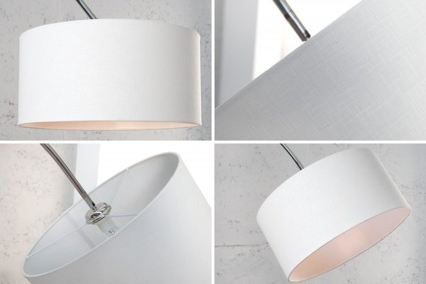 Design Bogenlampe WHITE LINEN - Leinen