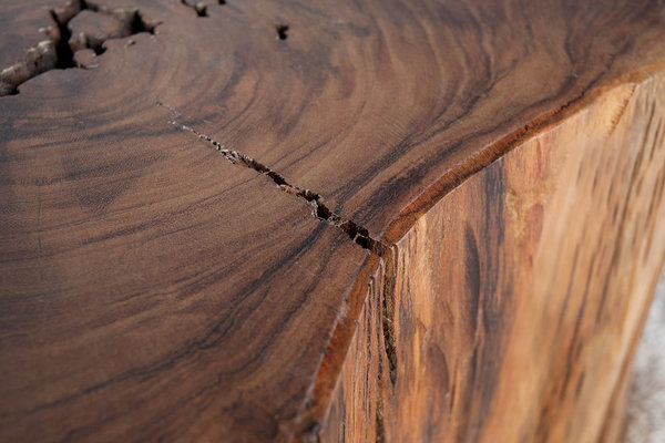 Design Beistelltisch Akazie Massivholz natur 30cm Baumstamm