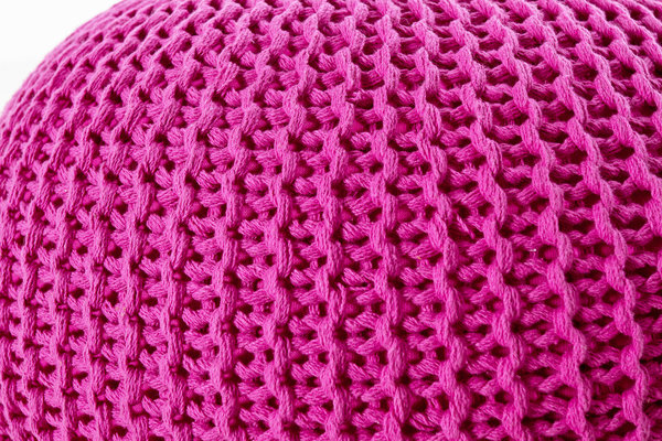 Sitzkissen Pouf 50cm pink Strick Baumwolle