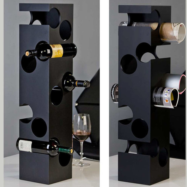 Design Weinregal CORNER schwarz für 10 Flaschen