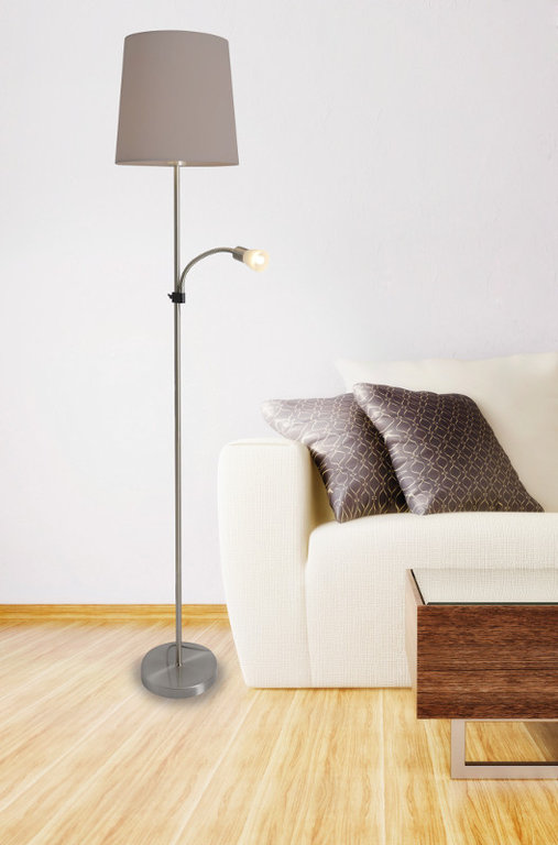 Design Stehlampe CLASSIQUE 165cm grau mit Leselampe