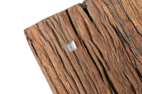 Couchtisch Massivholz Teak natur 110cm Metall Industrial Look