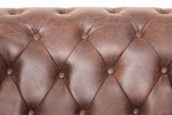 Design Sessel vintage braun Spaltleder 105cm mit Nieten