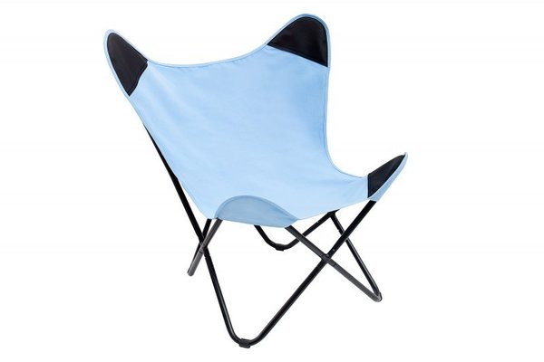 Design Sessel TEXAS blau Leinen Loungesessel