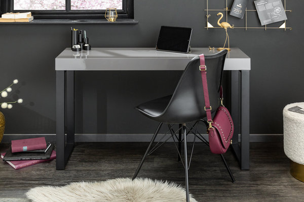 Laptoptisch Schreibtisch matt schwarz hochglanz grau 120cm