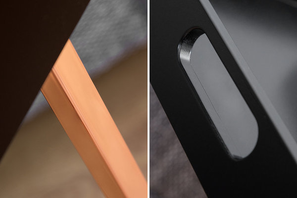 Design Beistelltisch Tabletttisch schwarz kupfer 58cm
