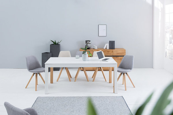Esstisch Tisch 180-420cm verlängerbar weiß natur