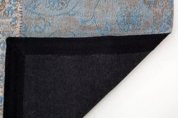 Design Teppich 240 x 160 cm hellblau braun Baumwolle