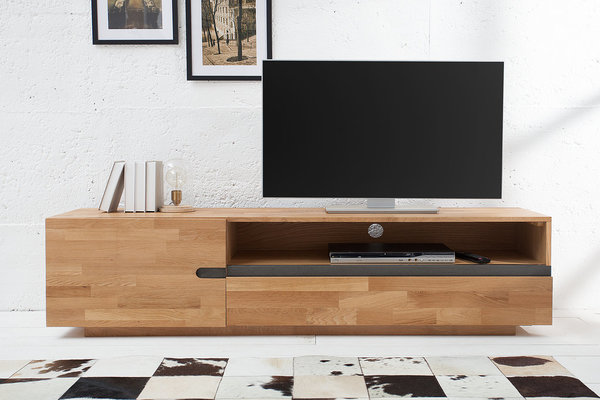 Design TV-Board 170cm Eiche keilverzinkt Massiv