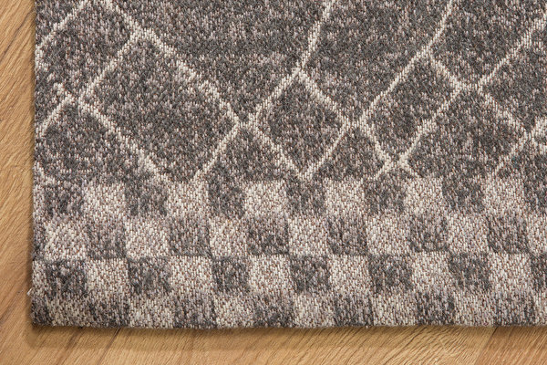 Design Teppich 240 x 160 cm schwarz beige Wolle