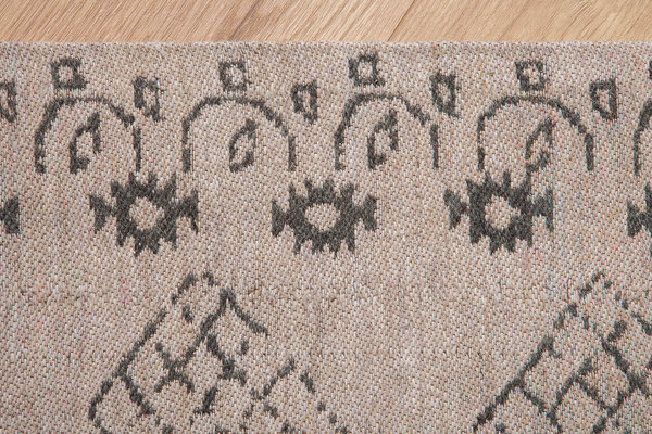 Design Teppich 240 x 160 cm beige schwarz Wolle