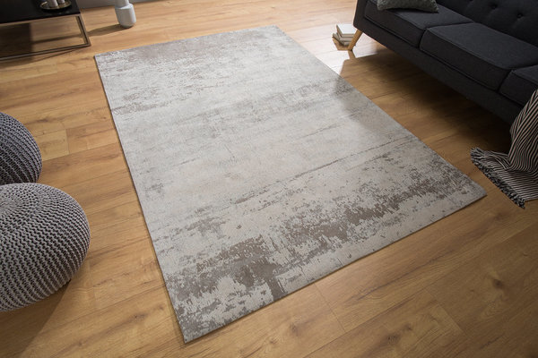 Design Teppich 240 x 160 cm beige grau vintage Baumwolle