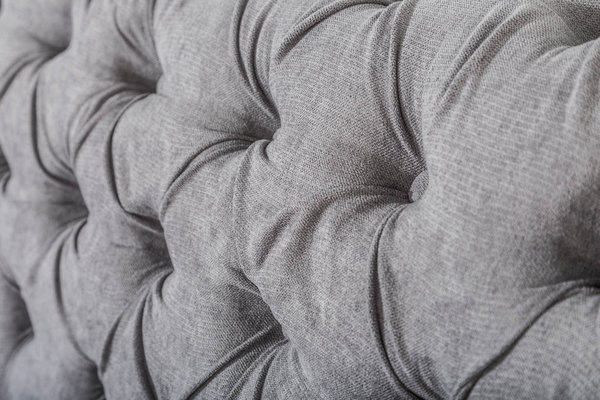 Sofa grau Kunstfaser 230cm Massivholz Polstercouch