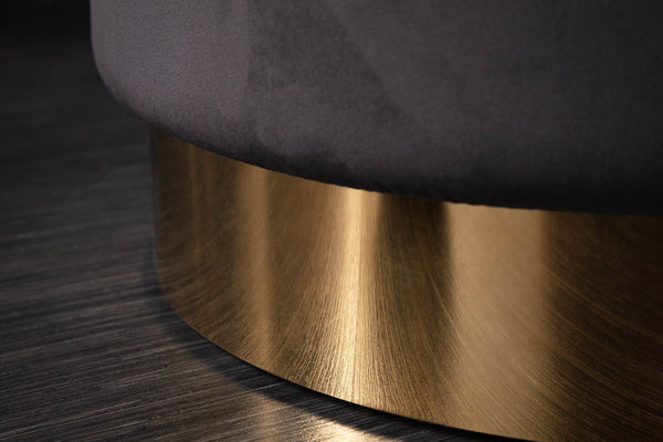 Sitzhocker Couchtisch 55cm schwarz gold Samtsoff