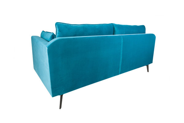 Sofa hellblau Samt 210cm Metall Polstercouch
