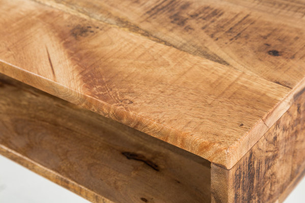 Schreibtisch 100cm natur Mango Massivholz Industriedesign