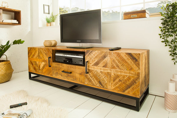 TV-Board Holz Mango massiv TV-Lowboard Sideboard 160cm