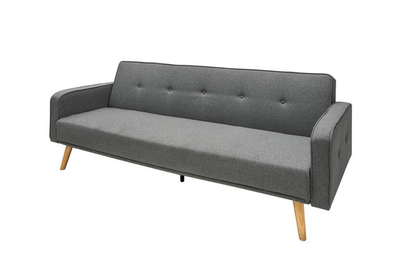 Sofa anthrazit Strukturstoff 210cm mit Schlaffunktion