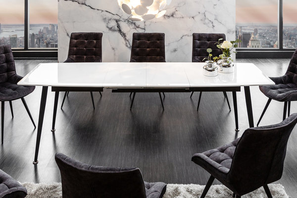Esstisch Tisch 160-240cm verlängerbar weiß hochglanz