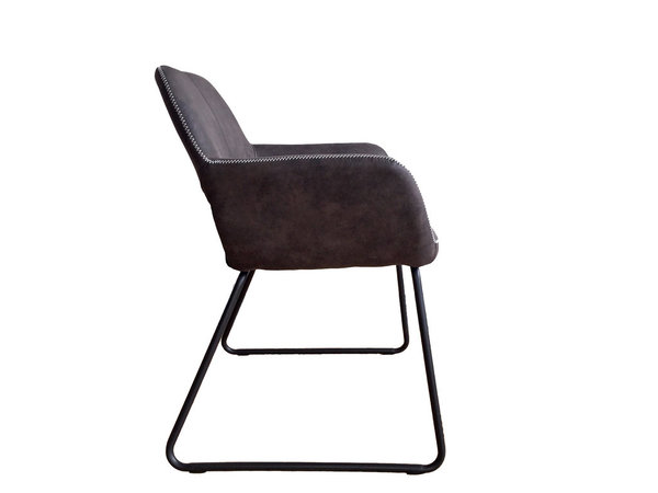 Esszimmerstuhl 2er Set Stuhl antik grau Mikrofaser Metall