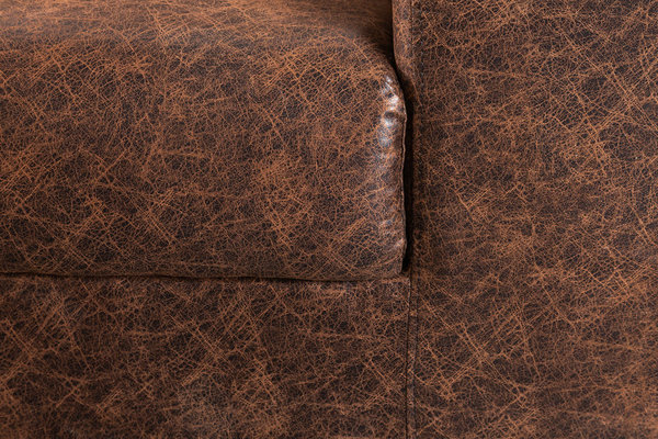 Sofa vintage braun Kunstleder 220cm Polstercouch