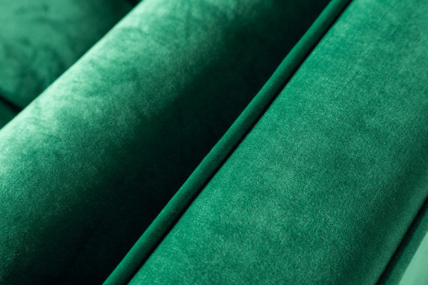 Sofa smaragdgrün Samt Massivholz 225cm Polstercouch