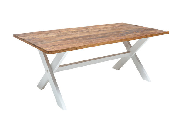 Esstisch Tisch 200cm natur weiß Mango Massivholz