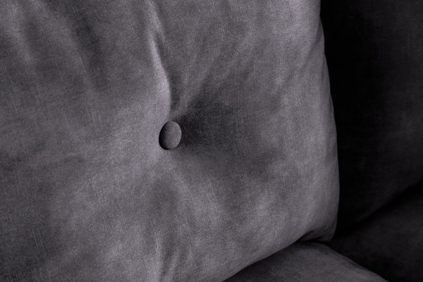 Design Sofa Samt grau inkl. Kissen 220cm