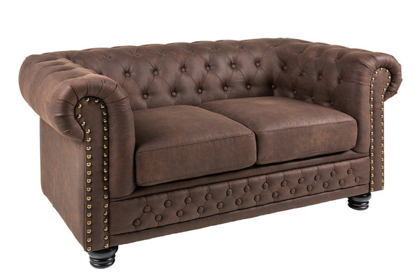 Sofa Chesterfield 2er 150cm vintage braun