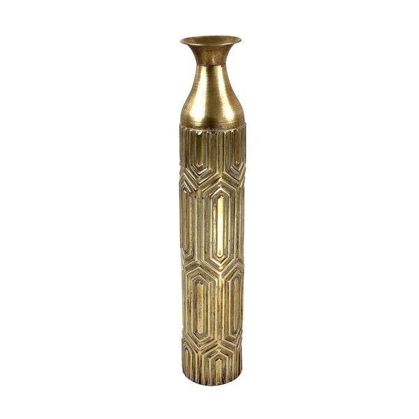 Stilvolle Vase gold 80cm Metall Bodenvase