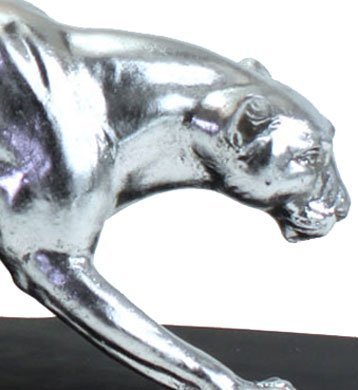 Tischleuchte Panther-Figur silber schwarz 60,5cm