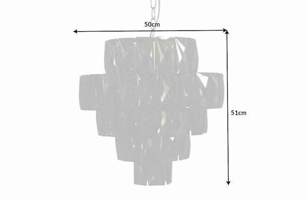 Eleganter Kronleuchter edel-grau 50cm Kristall