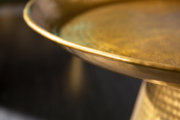 Couchtisch Beistelltisch gold 63cm Hammerschlag Optik