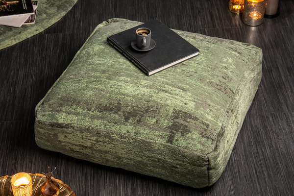 Modernes Bodenkissen Sitzkissen grün Boho-Stil 70cm