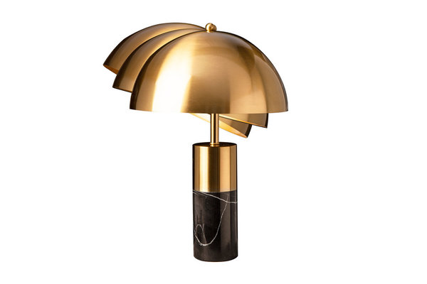 Tischlampe gold schwarz Marmorfuß neigbarer Lampenschirm