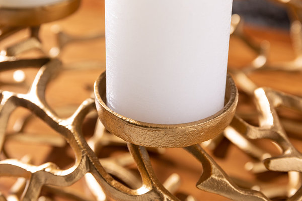 Kerzenhalter 4-flammig goldfarben 38cm Aluminium