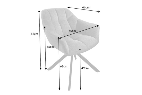 Drehbarer Stuhl dunkelgrau für Esszimmer und Büro