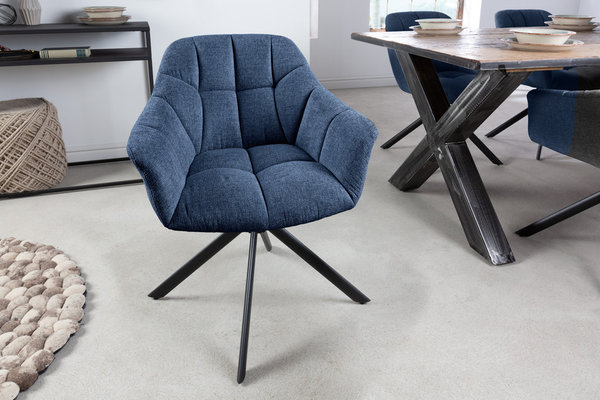 Drehbarer Stuhl dunkelblau für Esszimmer und Büro