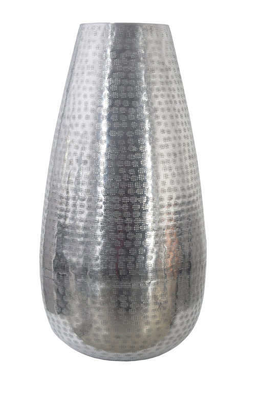 Vase Bodenvase orientalisch silber 49cm in Hammerschlagoptik