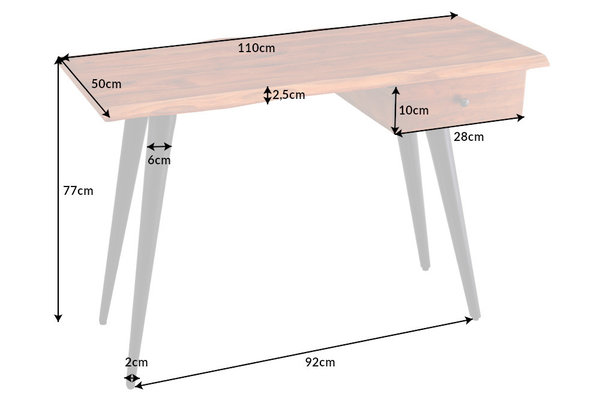 Schreibtisch Akazienholz 110cm